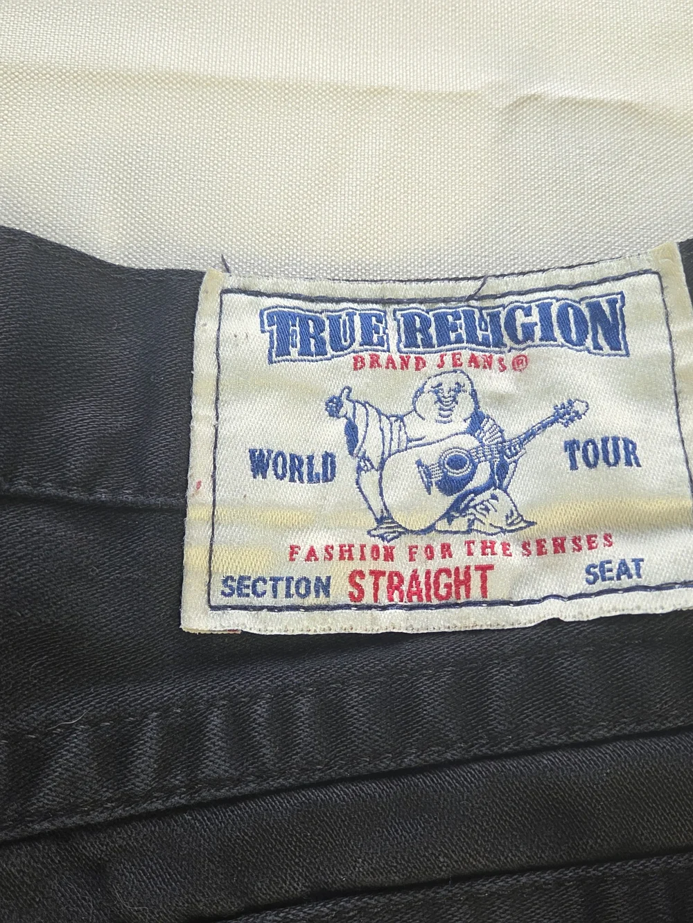 True Religion Ricky Straight Black Jeans Men’s 36x34 Flap Pocket Y2K